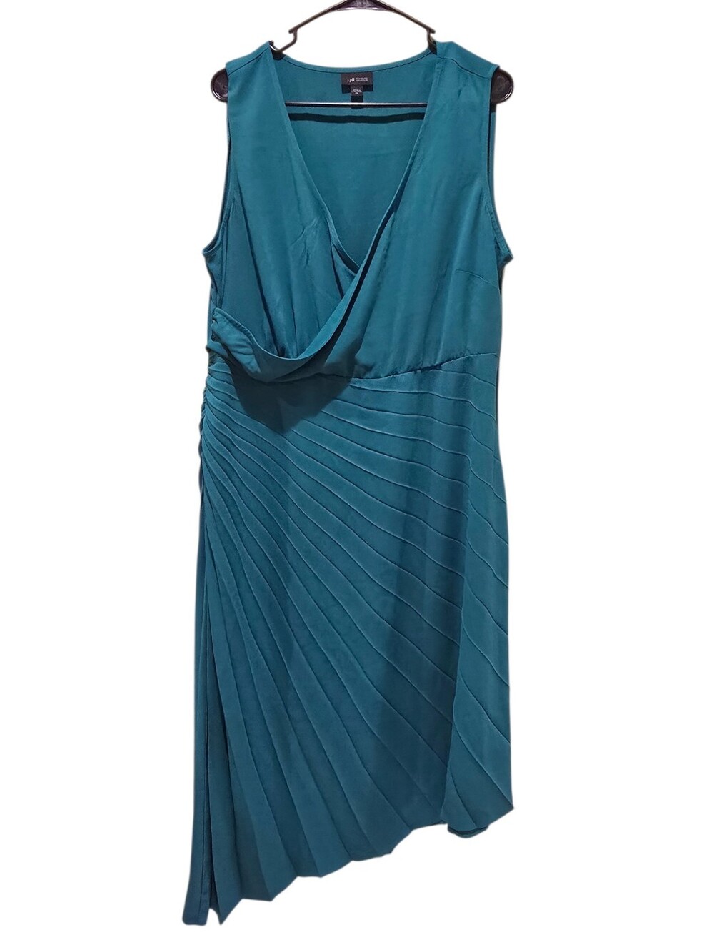 J. Jill Emerald Sleeveless Asymmetrical Pleated Dress XL